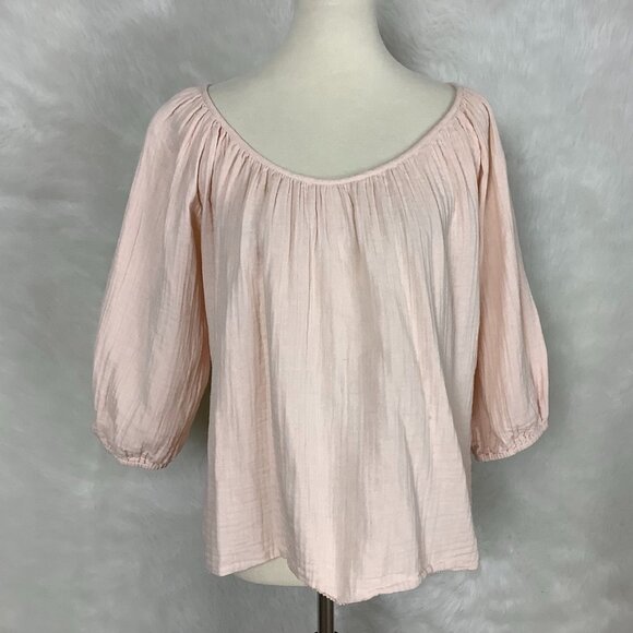 APiece Apart Pink Cotton Gauze Blouse 8 - Picture 1 of 8